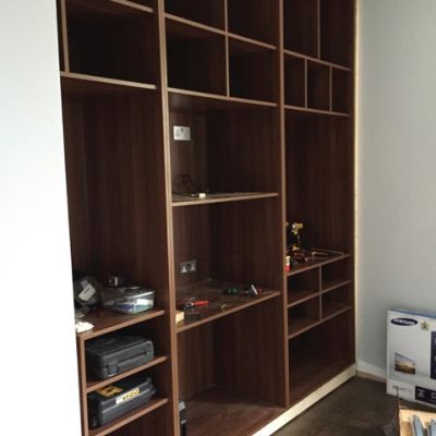 Cabinets on ladder plinth
