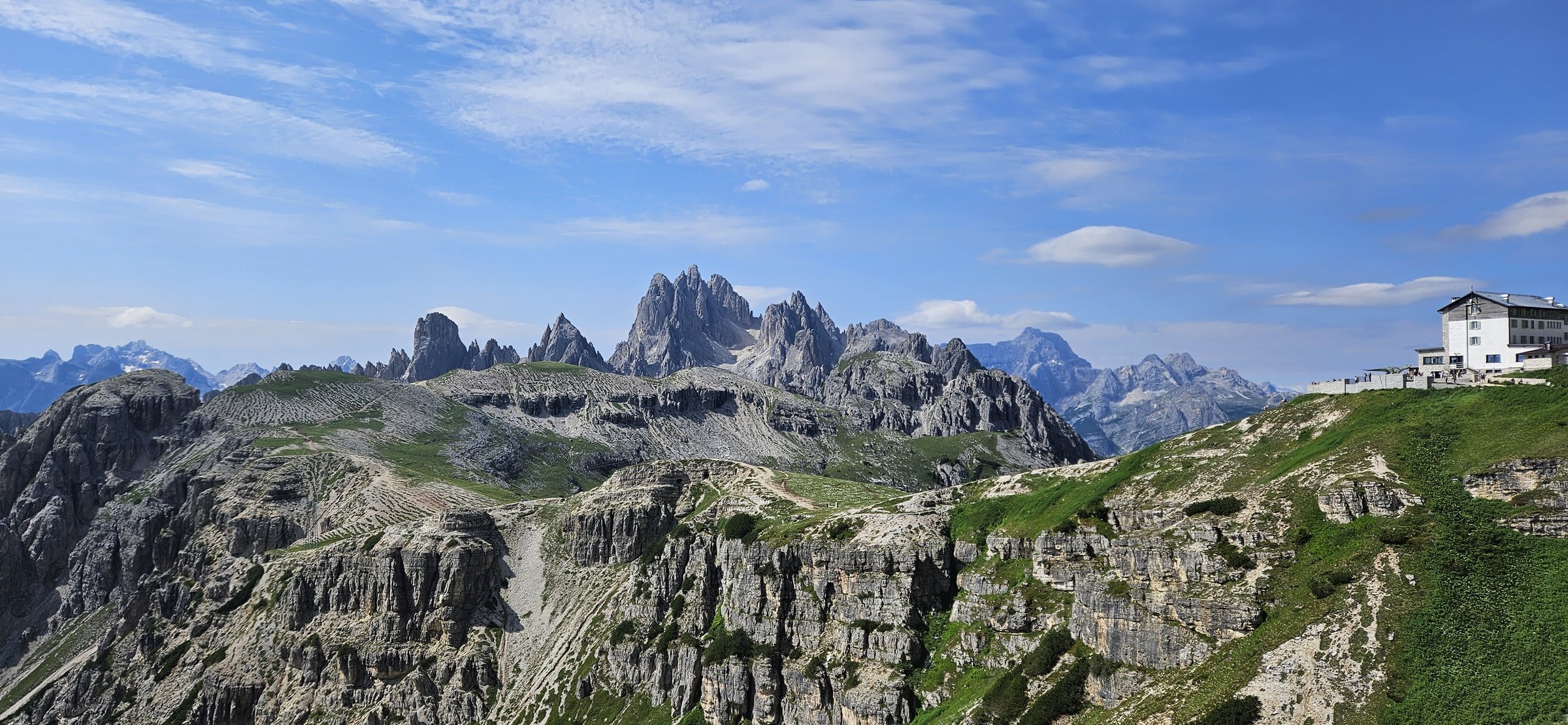 The winding road leading up to Tre Cime di Lavaredo with dramatic Dolomite peaks in the background4