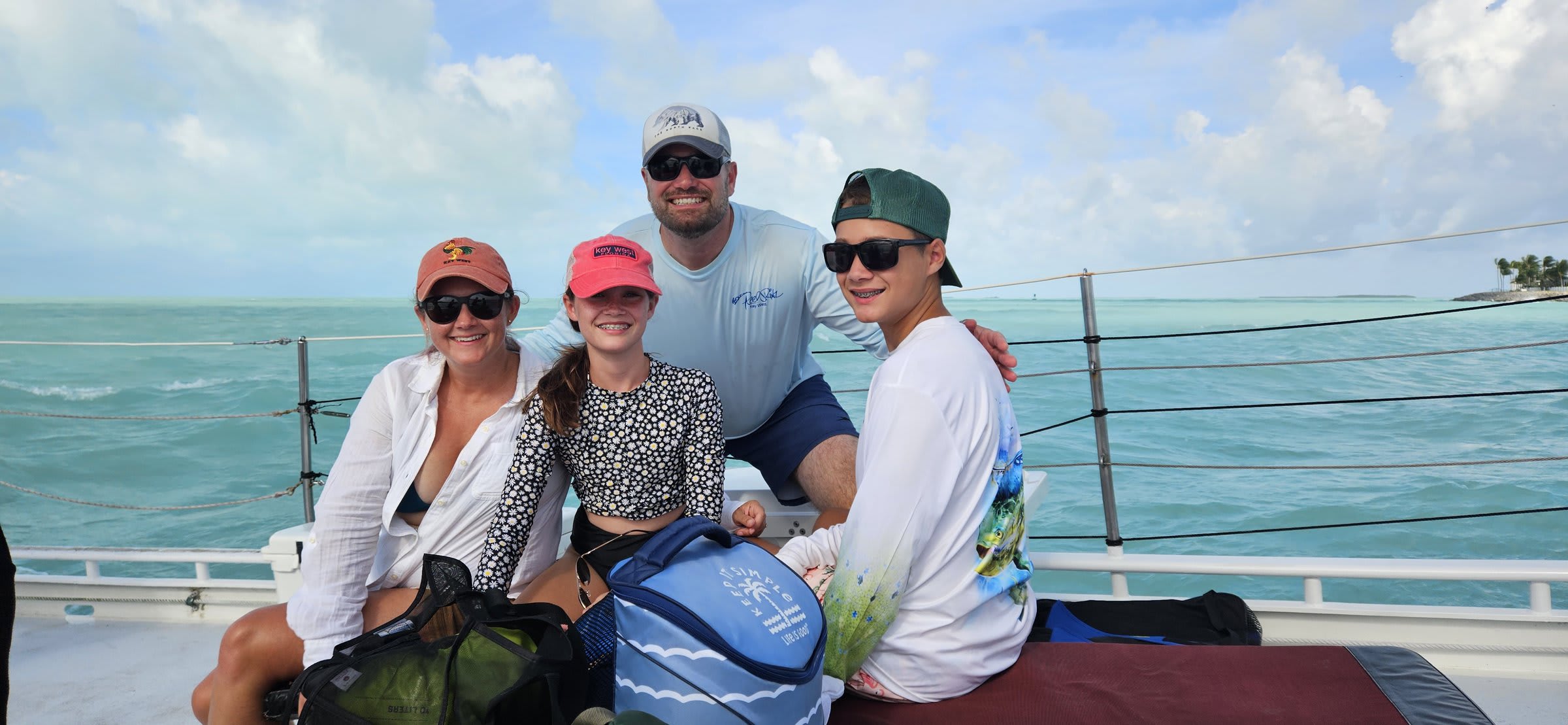 Danger Charters boat before the snorkel and kayak tour