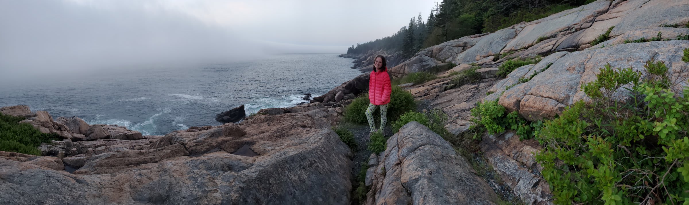 Evening light on the rocky Maine coastline near Acadia