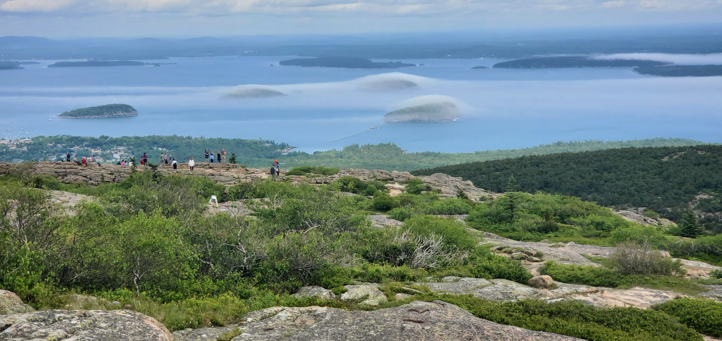 Starting the Cadillac Mountain South Ridge Trail on a cloudy morning