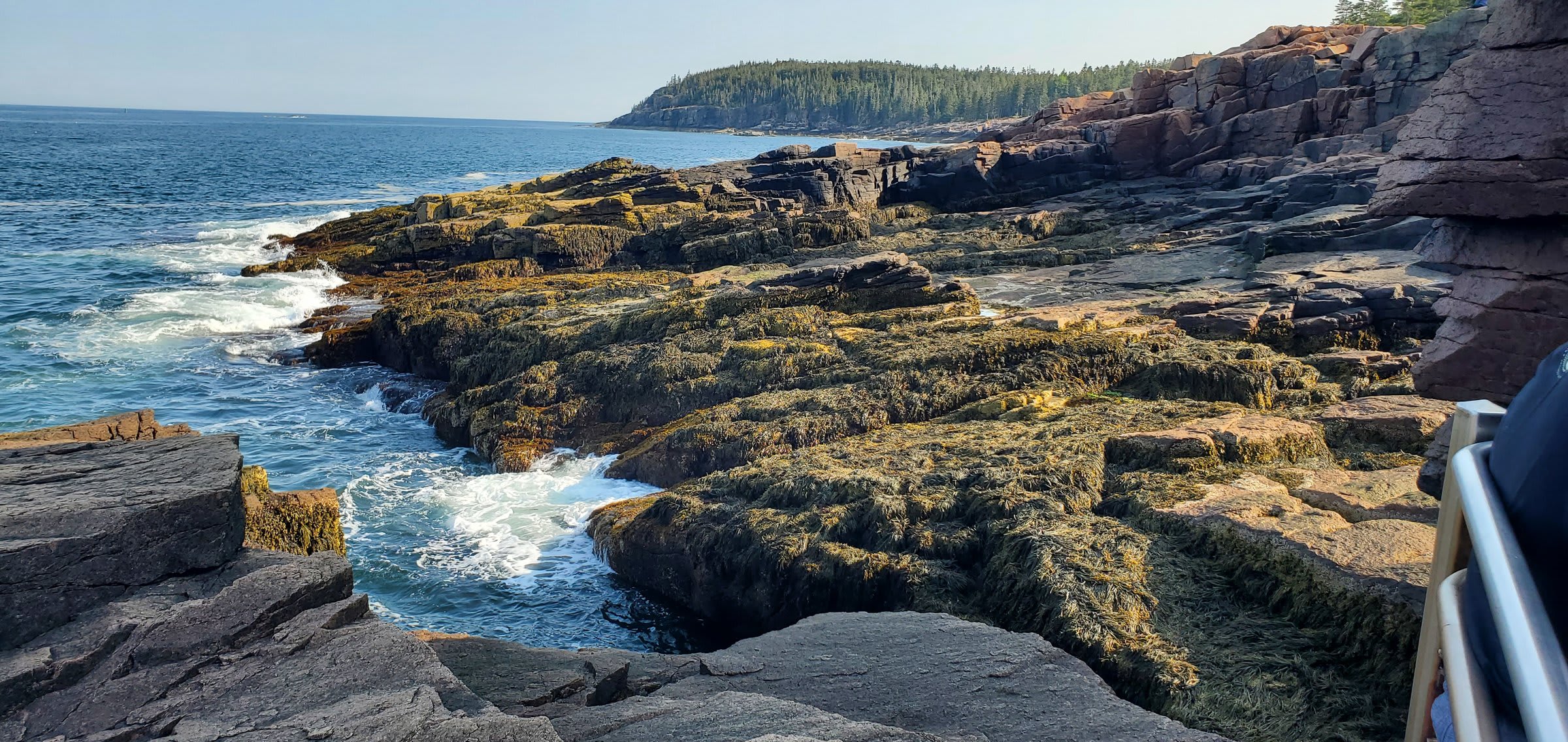 Wind and mist on the exposed ridge of Cadillac Mountain