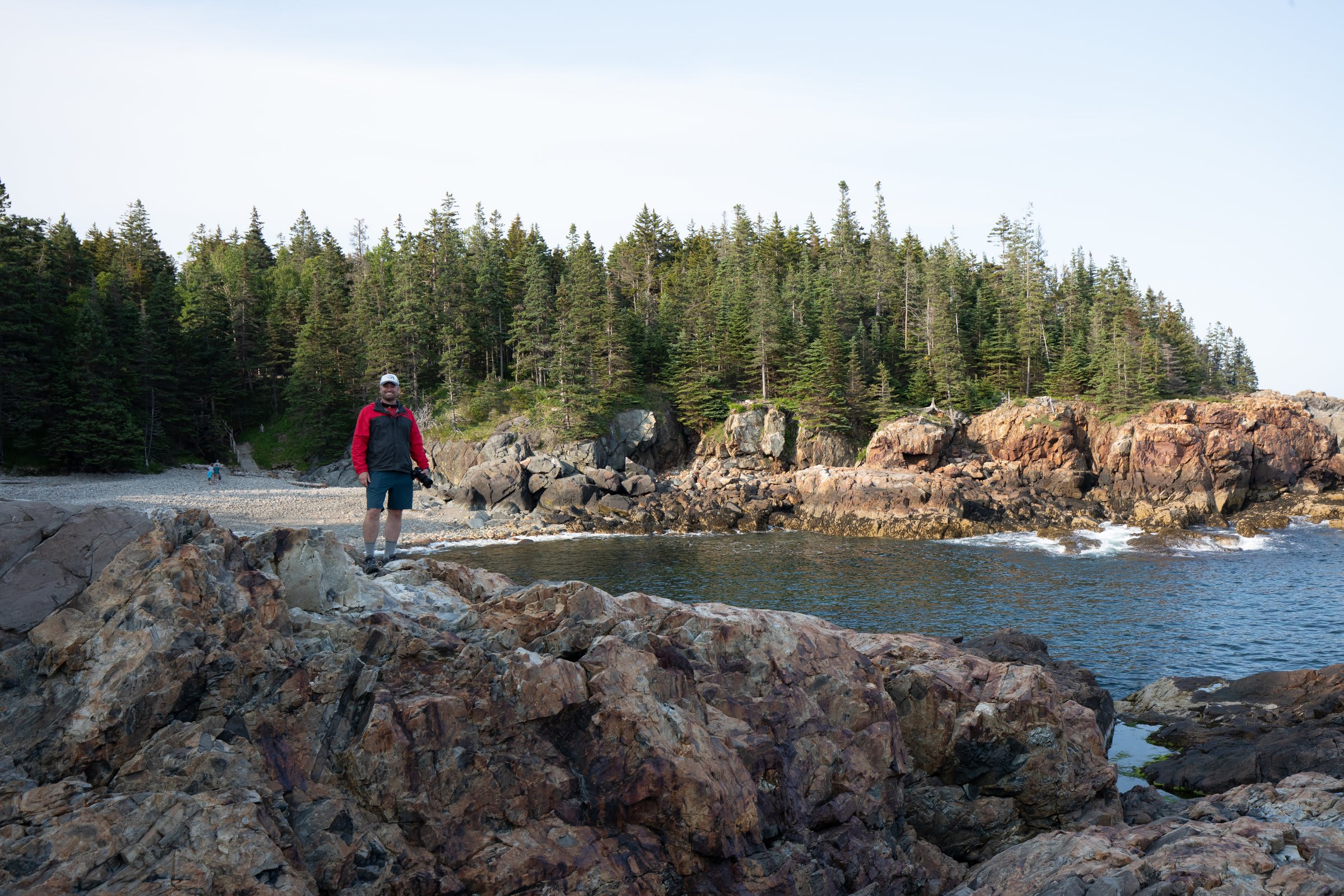 Granite slopes and distant peaks from the Cadillac Mountain trail