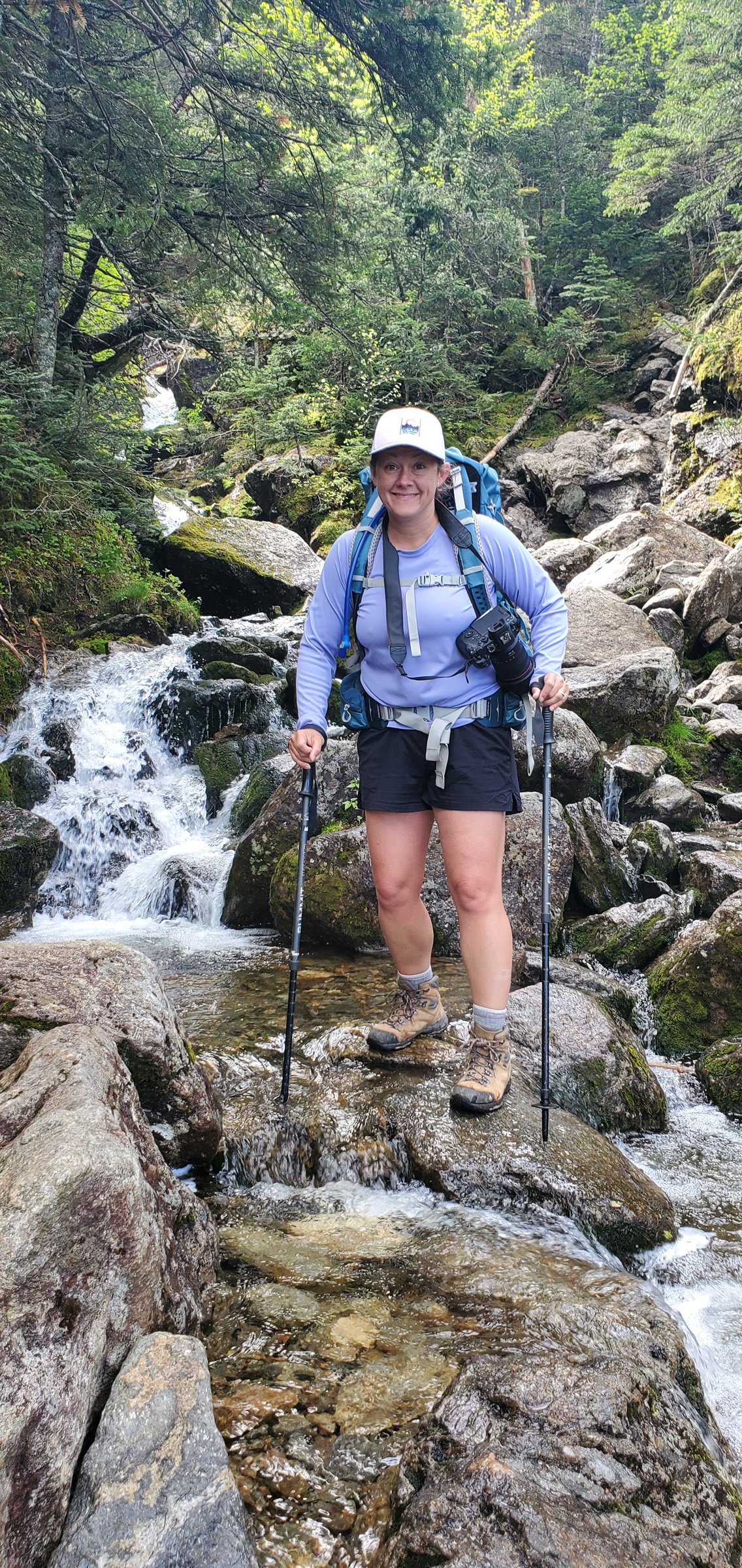 Waterfall alongside the Ammonoosuc Ravine Trail