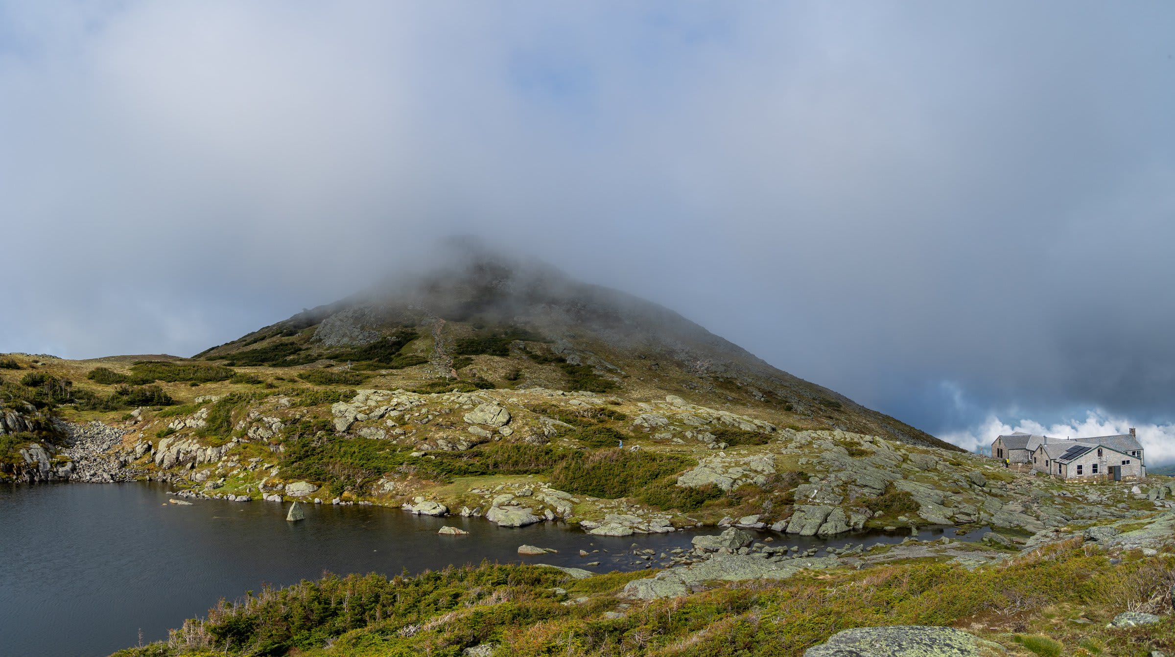 Panoramic vista from above the hut