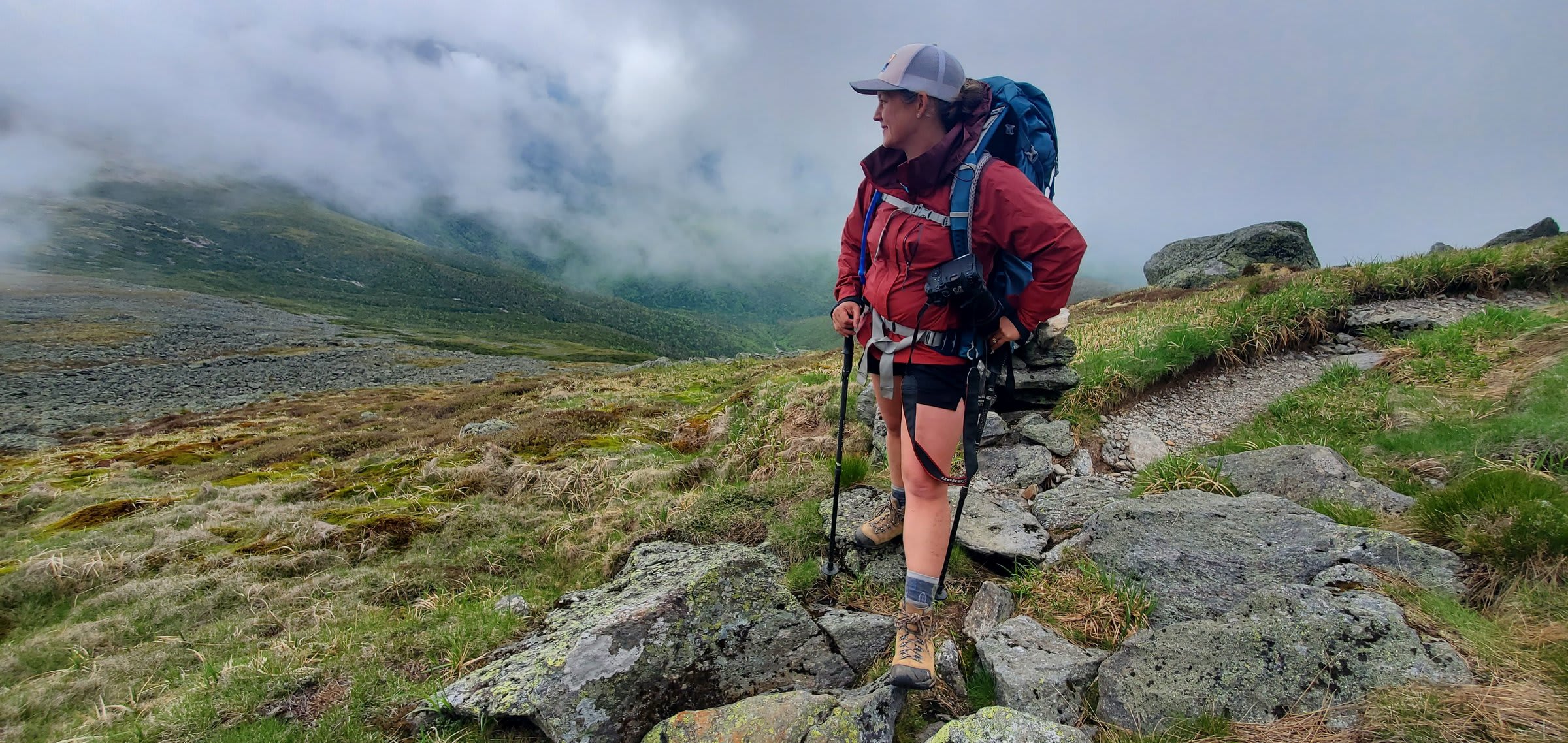 Looking out over a cloud-filled ravine