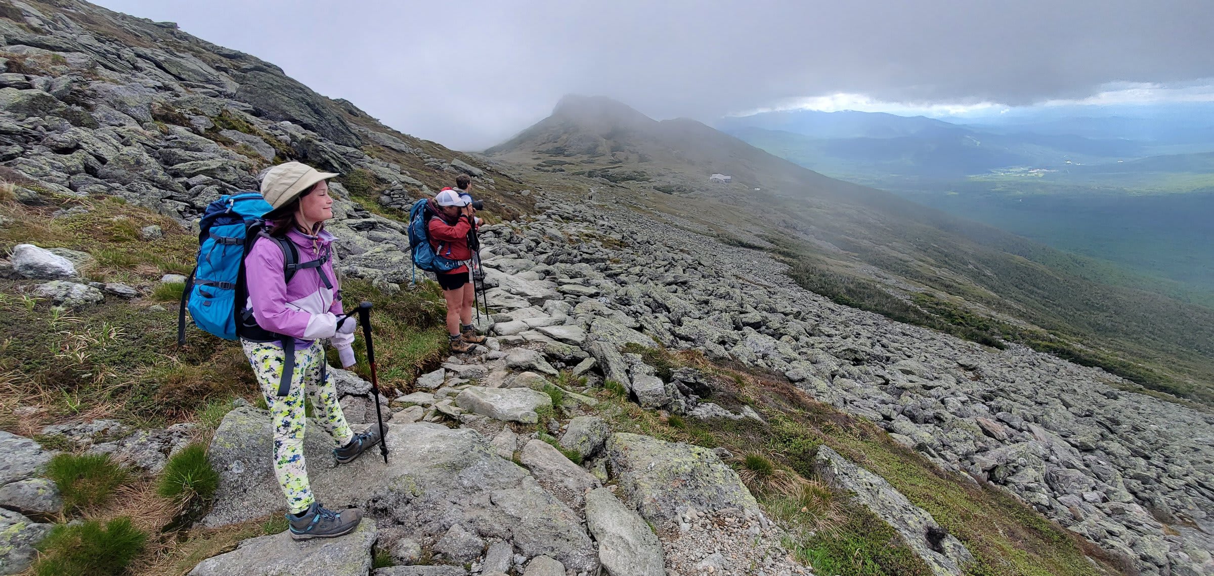 Approaching Lakes of the Clouds with Mount Monroe ahead