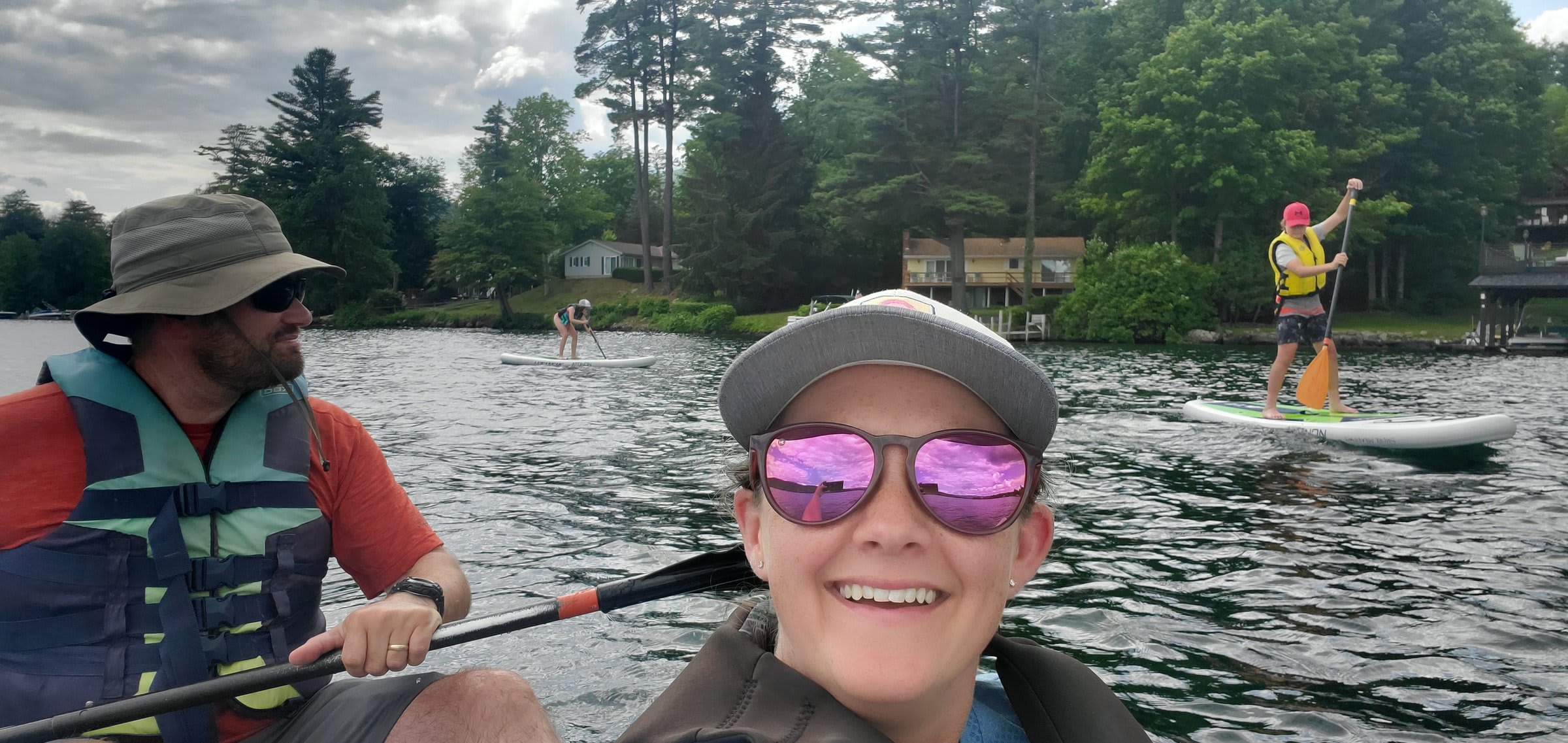 Scenic view of Lake George islands from the water