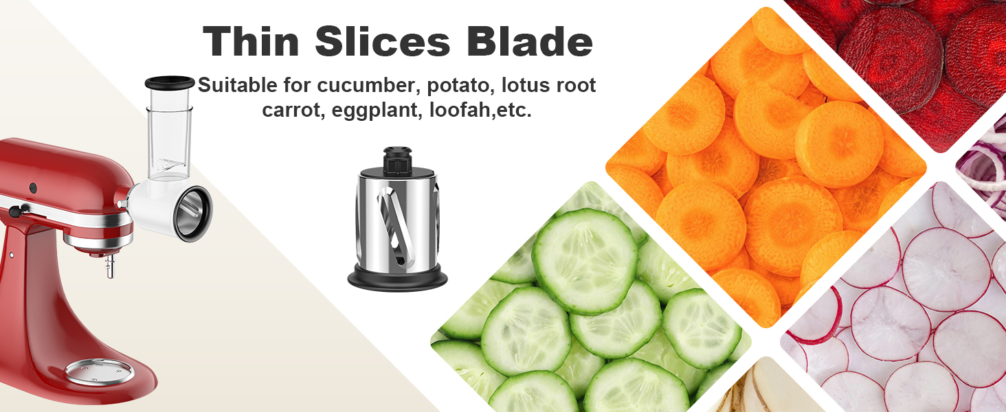 Slicer Shredder Attachment for KitchenAid Stand Mixers, Vegetable for  Kitchenaid, Cheese Grater by Gvode