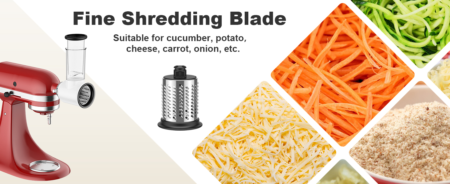 Slicer Shredder Attachment for KitchenAid Stand Mixers, Vegetable for  Kitchenaid, Cheese Grater by Gvode