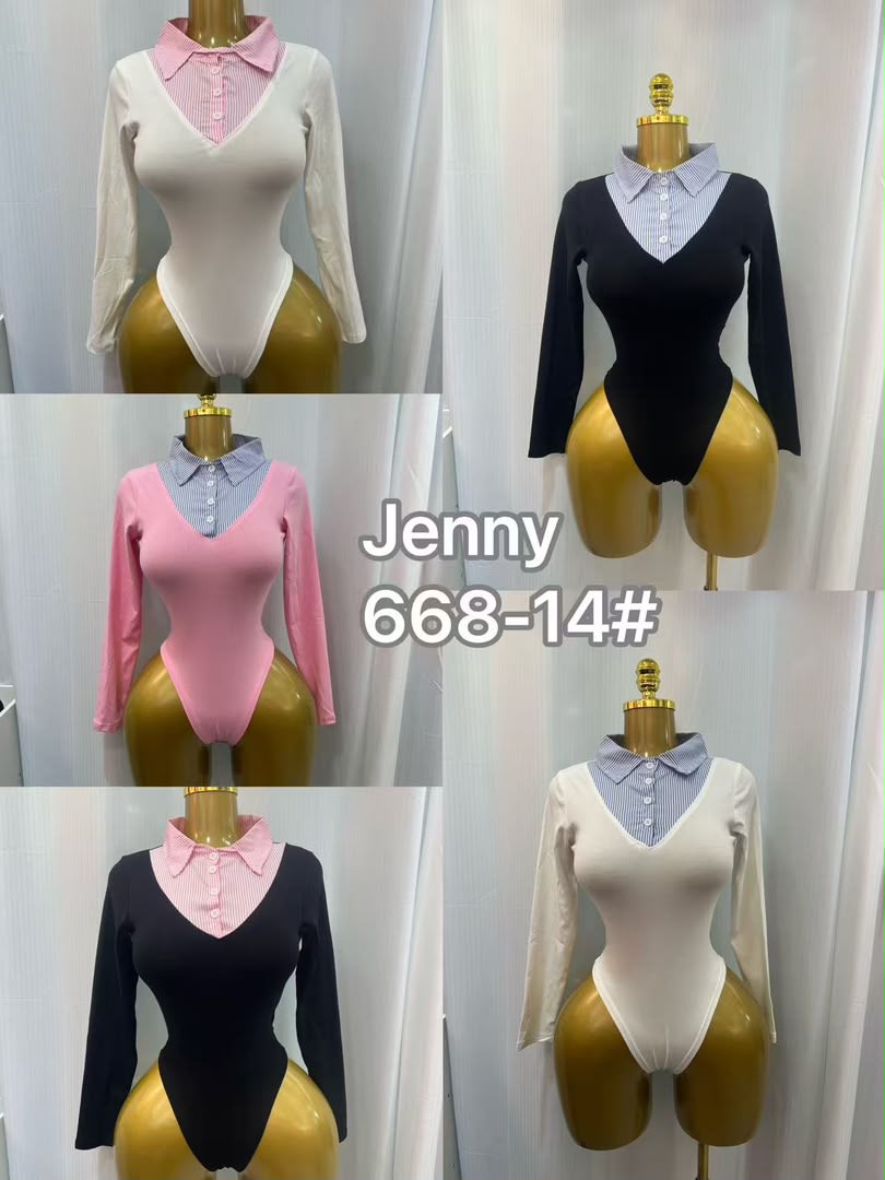 Body Manches Longues avec Col Chemise – Jenny
