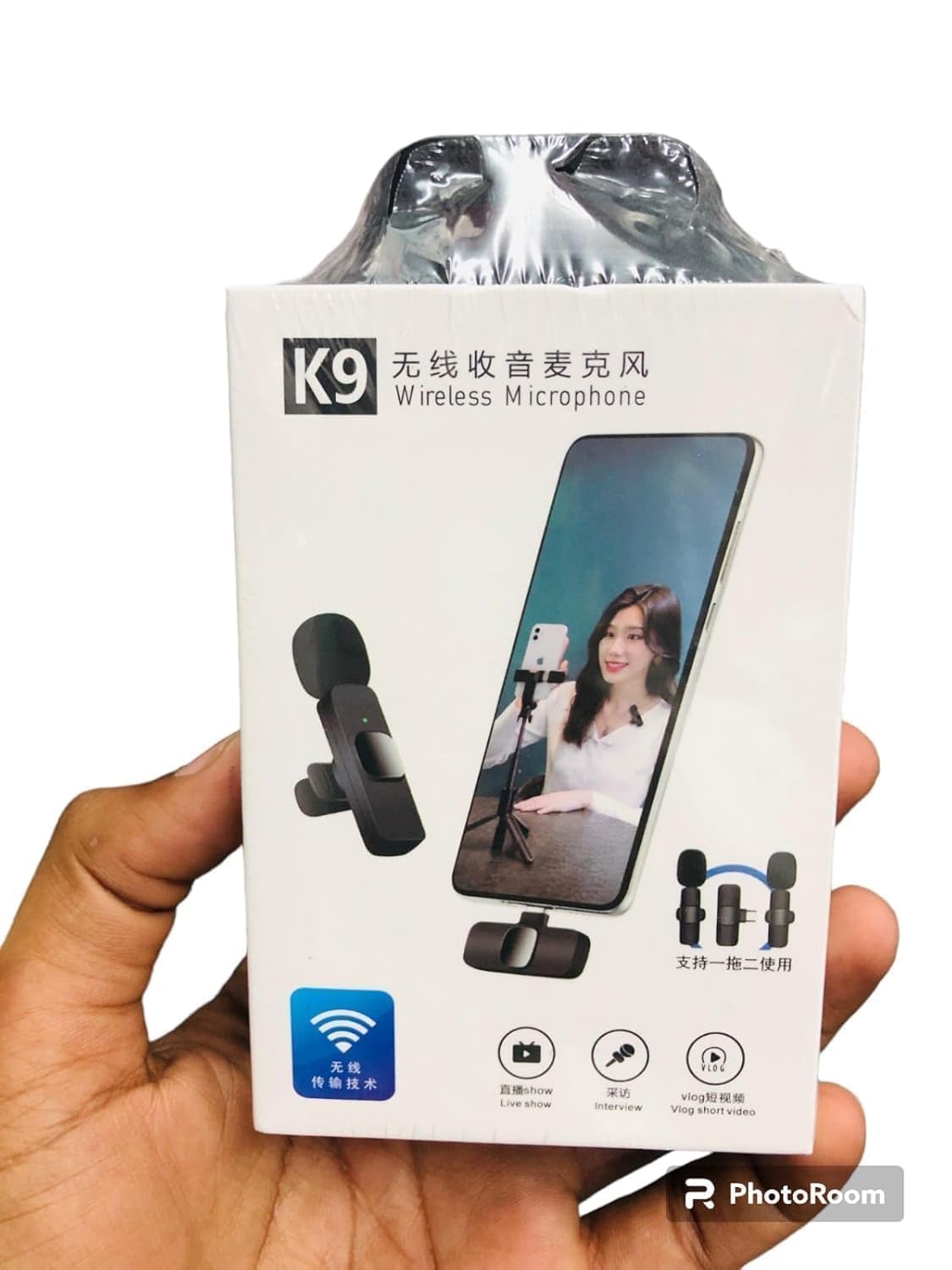 Microphone Cravate Sans Fil K9 – Plug & Play