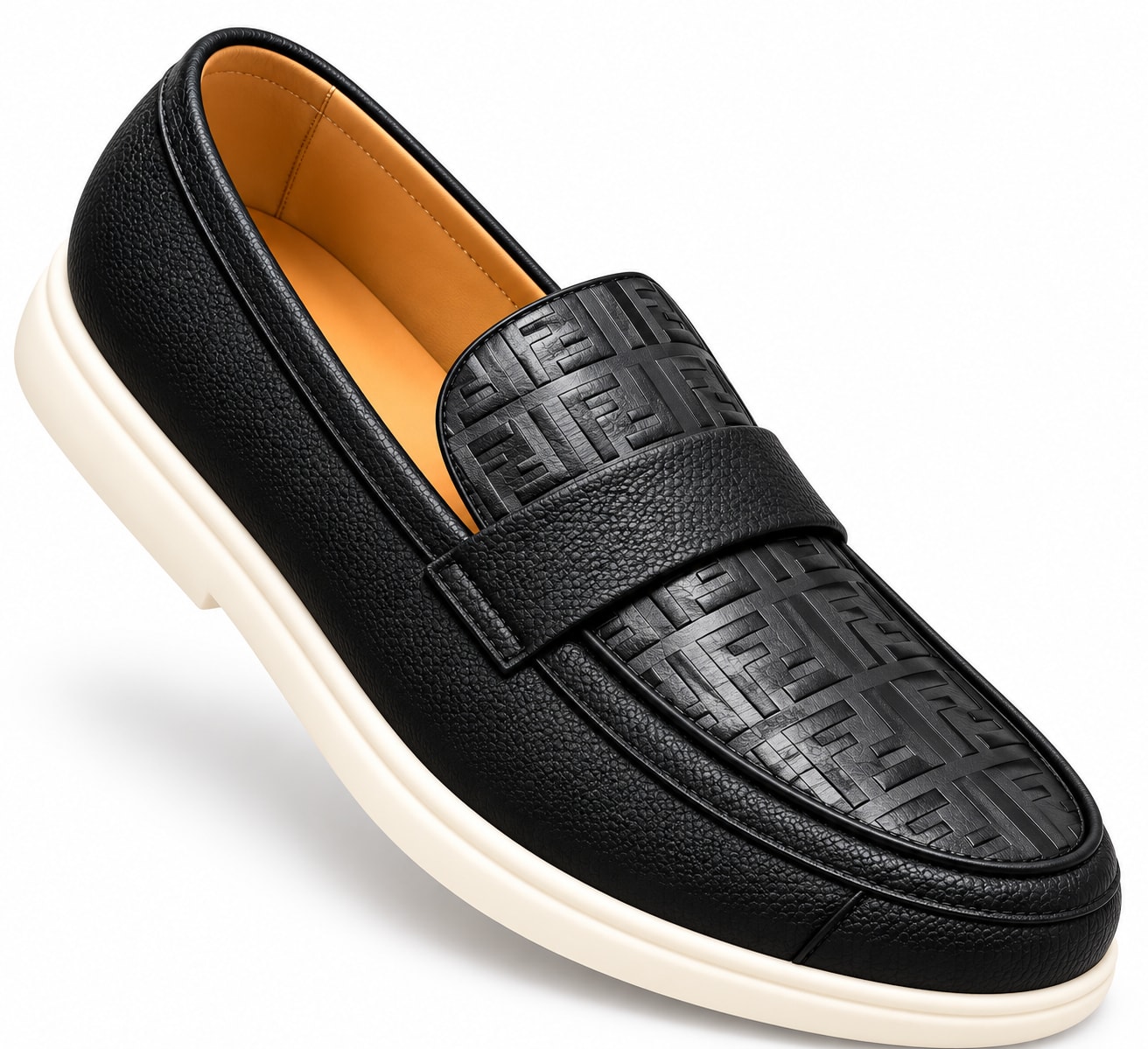 Mocassins Homme à Bride – Motif Géométrique