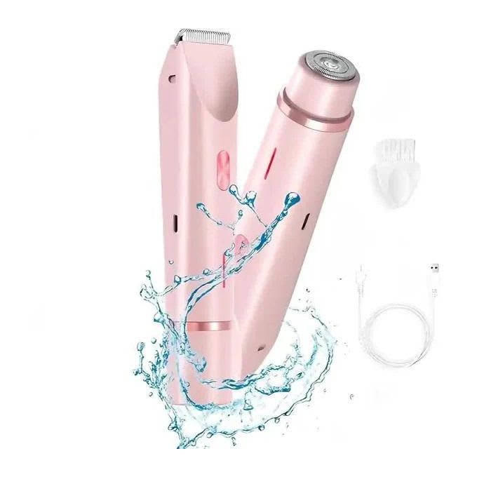 Rasoir électrique féminin rechargeable 2-en-1 — Rose