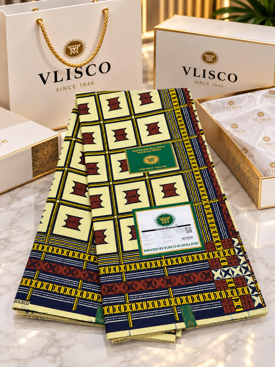 Pagne africain Vlisco – Tabouret Royal