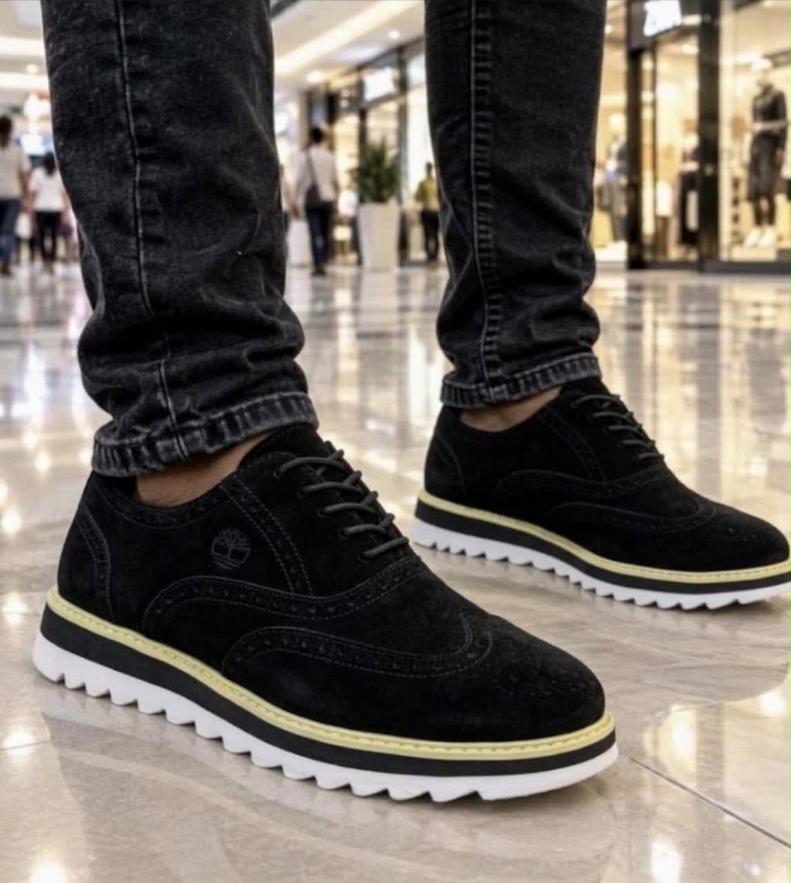 Chaussures homme style brogue à lacets et semelle crantée