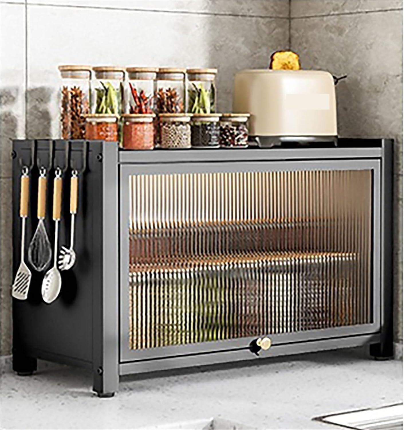 Armoire de rangement pour épices avec porte rabattable