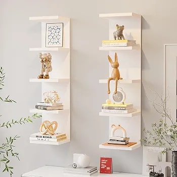 Étagère murale décorative à 5 niveaux – Blanc