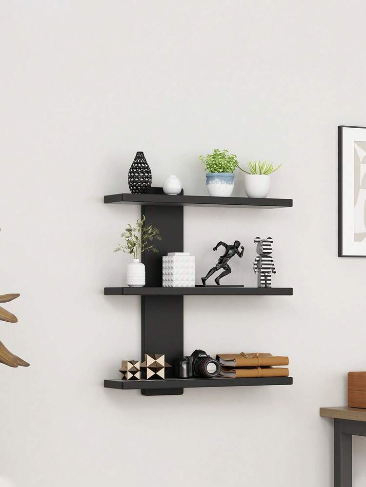 Étagère murale décorative à 3 niveaux – Noire