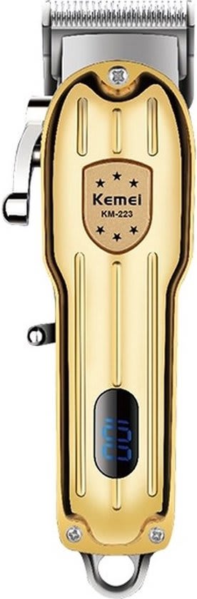 Tondeuse électrique professionnelle Kemei KM-223 – Rechargeable, finition dorée