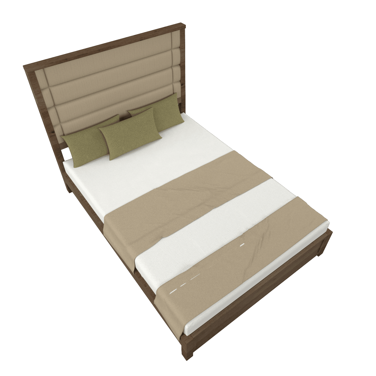 Wooden Bed Frame with Tall Headboard