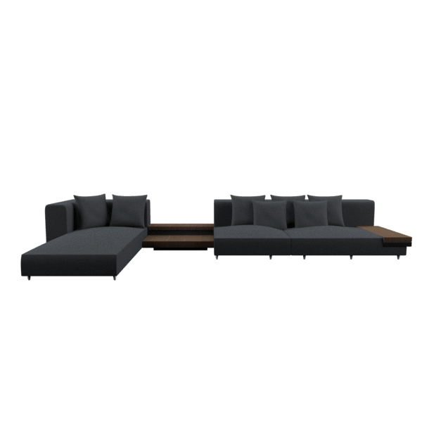 Marteen black sectional sofa