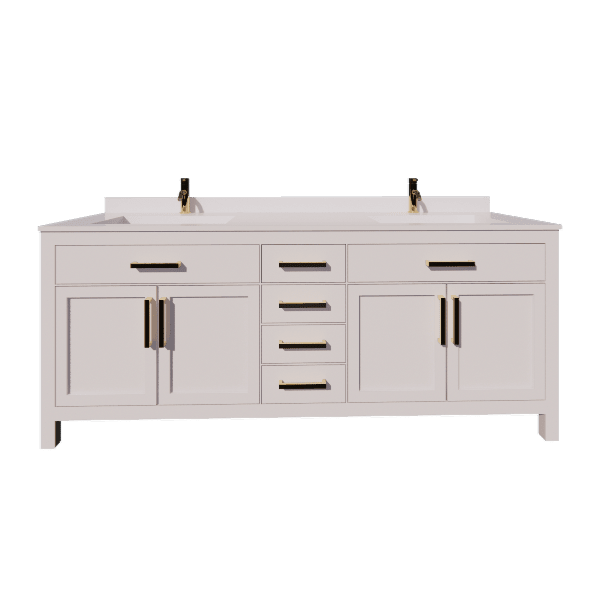 modern white double vanity