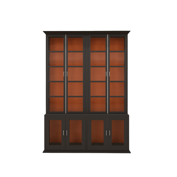 arlow Mango Wood and Glass 2 Piece Cabinet