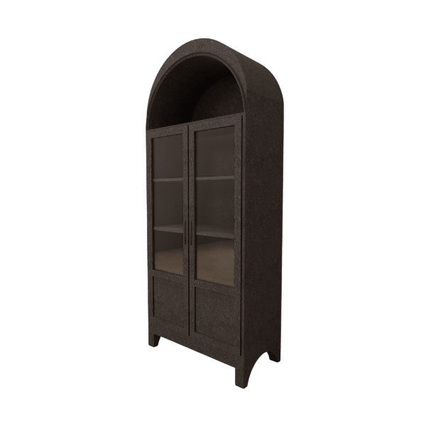 Tall Arched Cabinet Wooden Display Cabinet