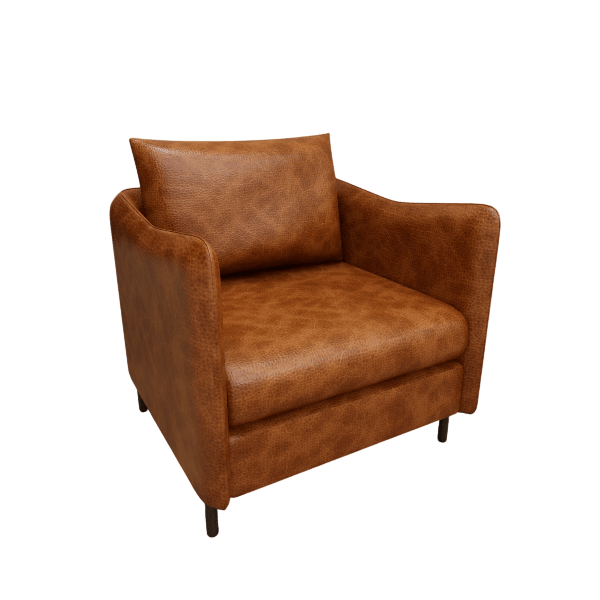 Eamor W Modern Faux Leather Armchair
