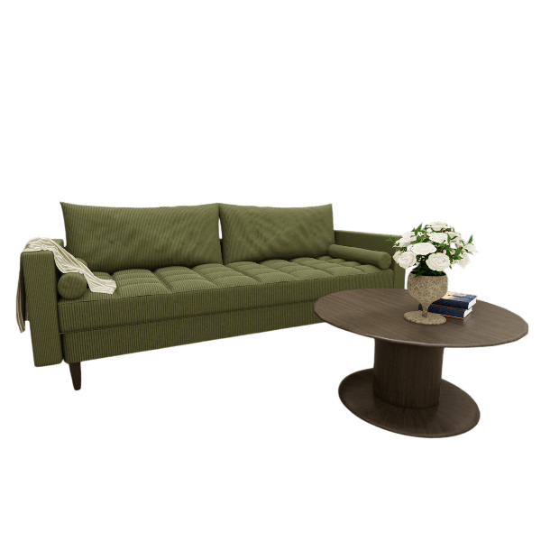 Sellner Velvet Square Arm Tufted Seat Sofa