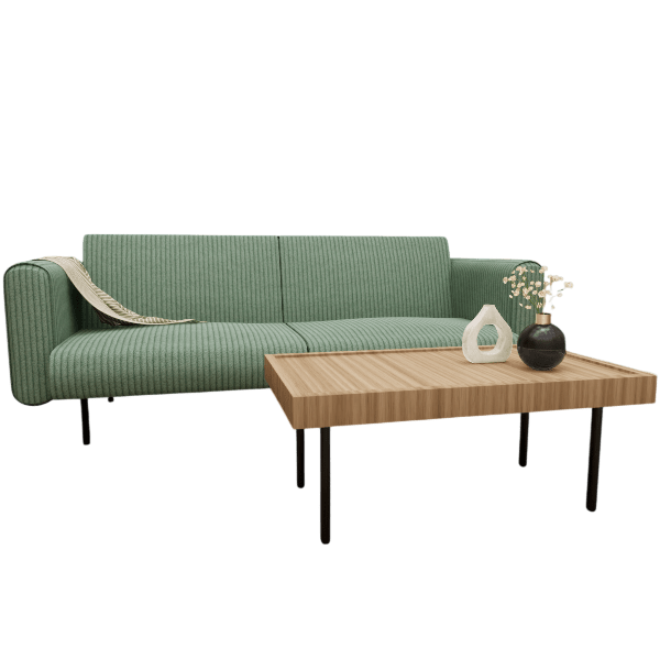 MINIMORE Modern Style Upholstered Sofa with Corduroy Fabric