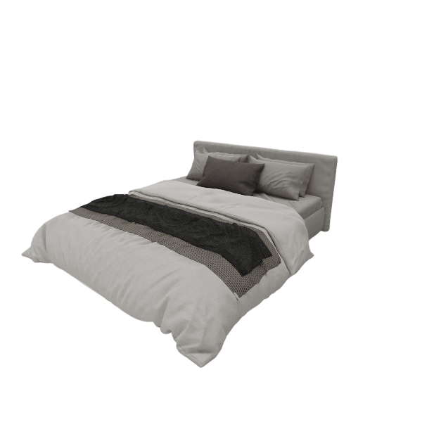 Noir Linen Platform Bed