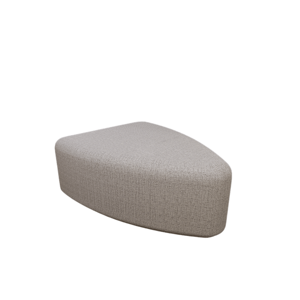 Adna triangular upholstered ottoman 3D model, angled view