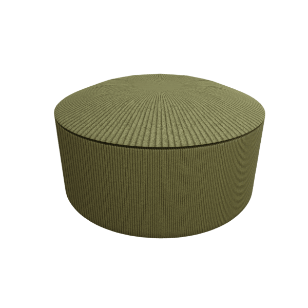 Hoya upholstered storage ottoman 3D model, angled view
