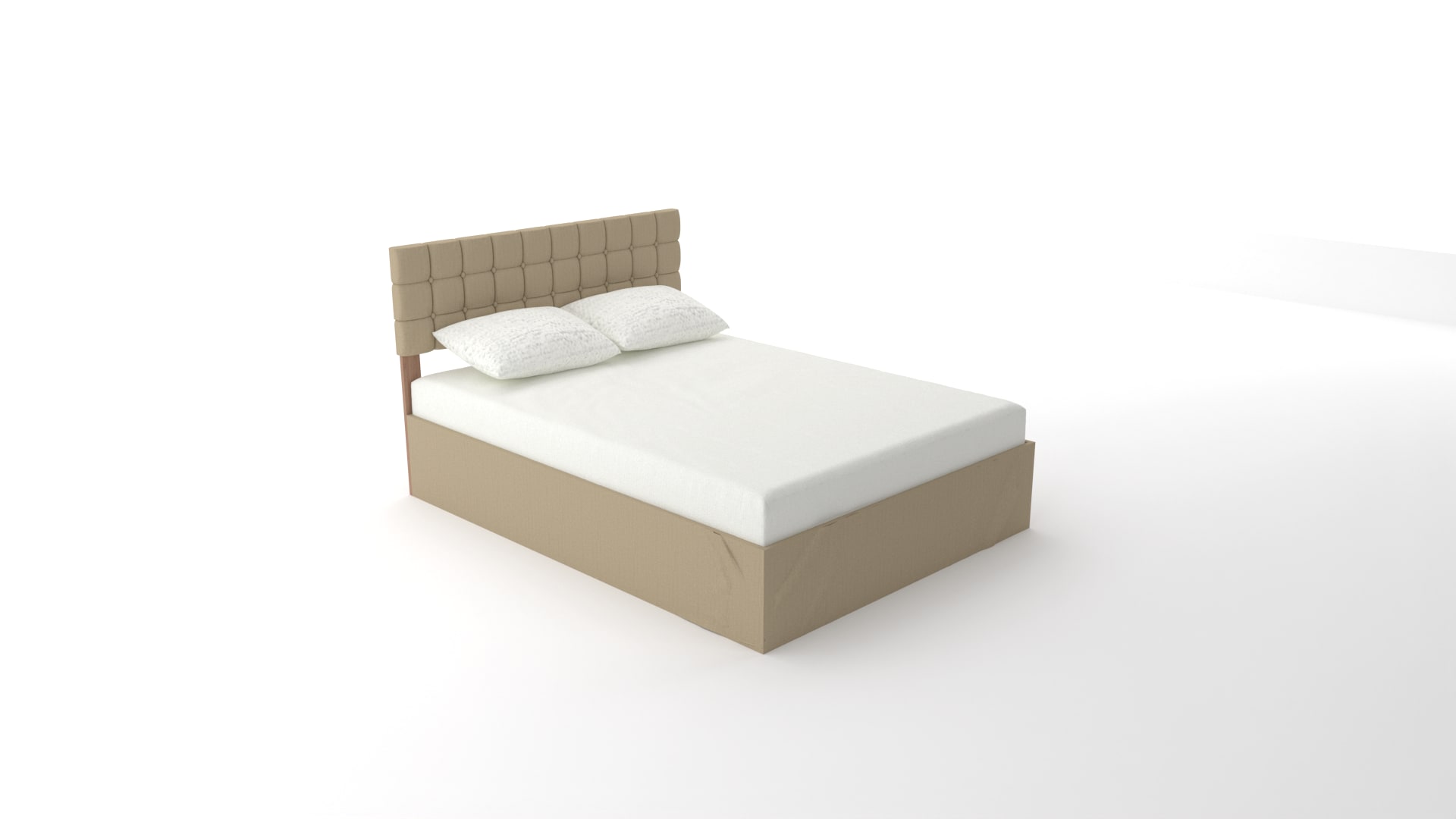 Ambria Upholstered Wingback Storage Bed
