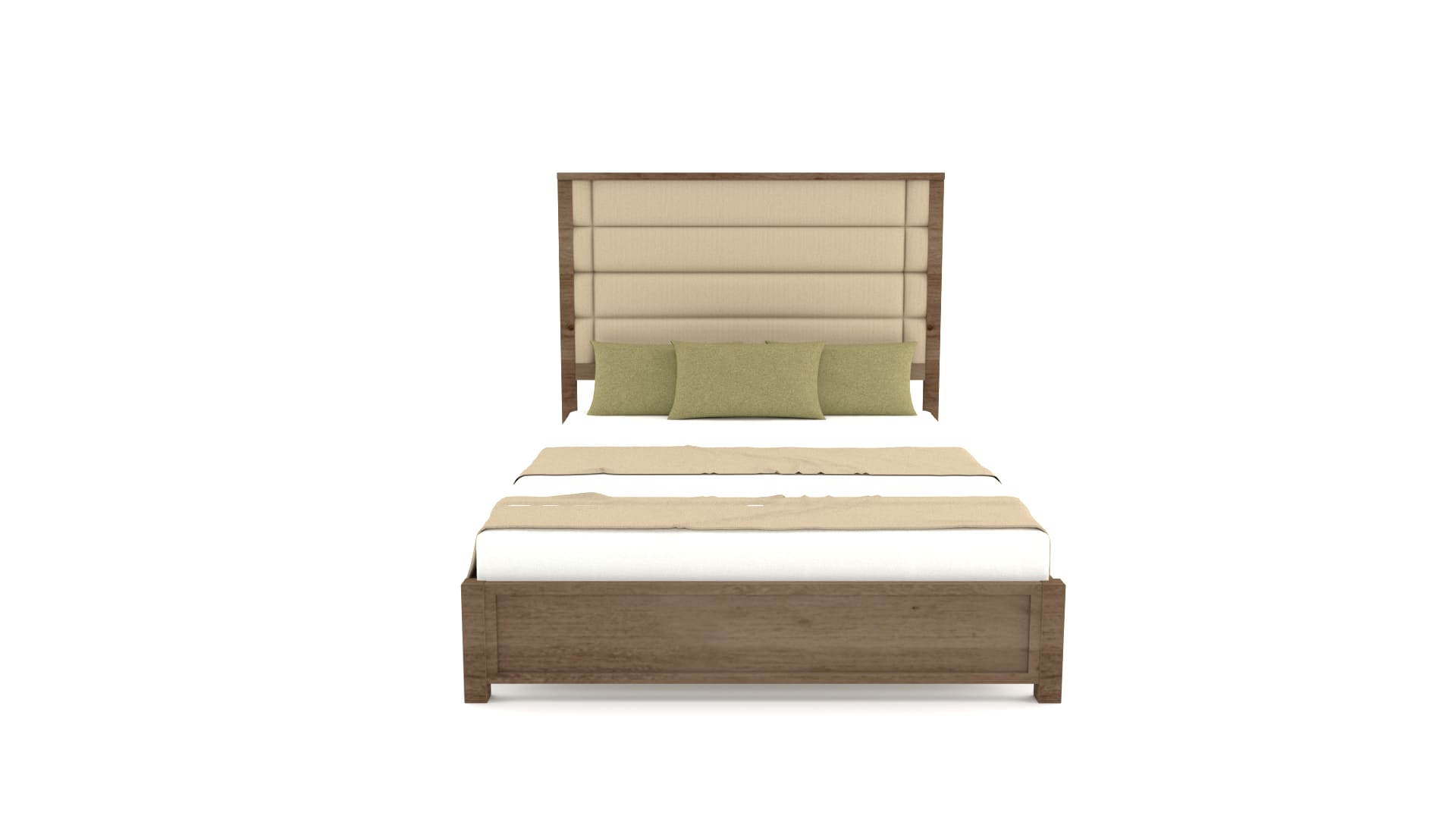 Wooden Bed Frame with Tall Headboard