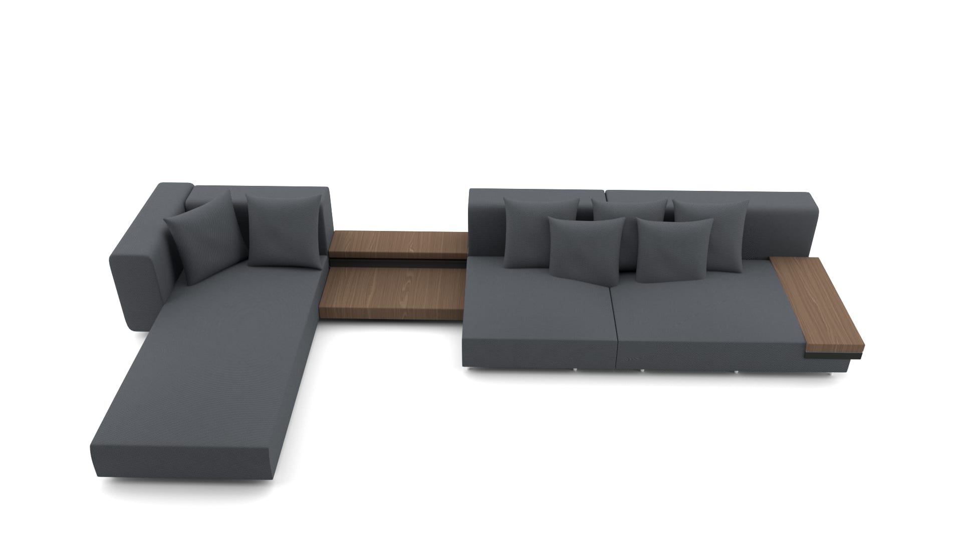 Marteen black sectional sofa