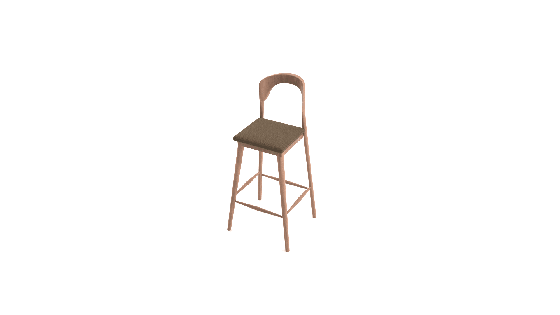 Scandinavian Wood Framed Bar Stools