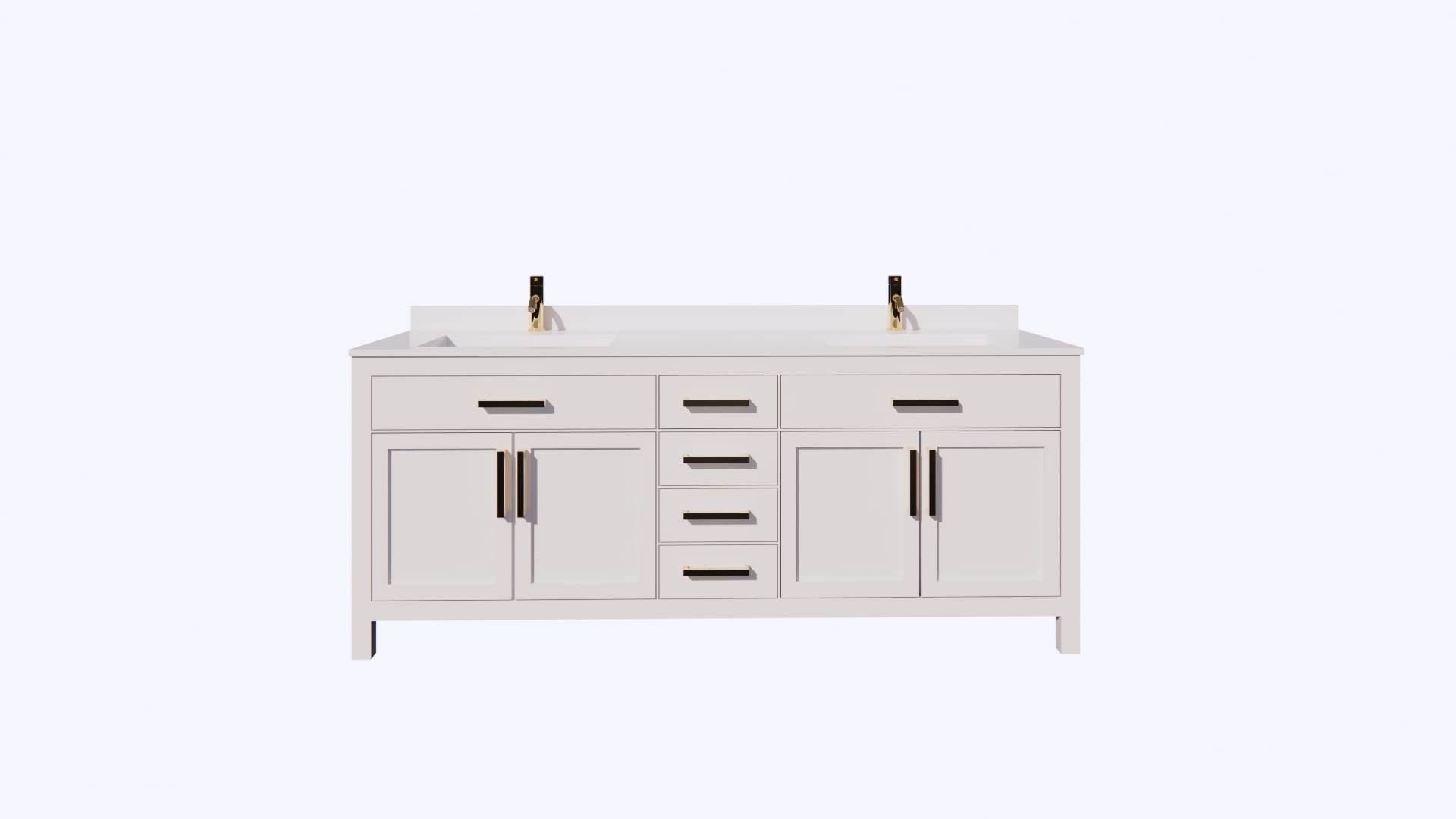 modern white double vanity