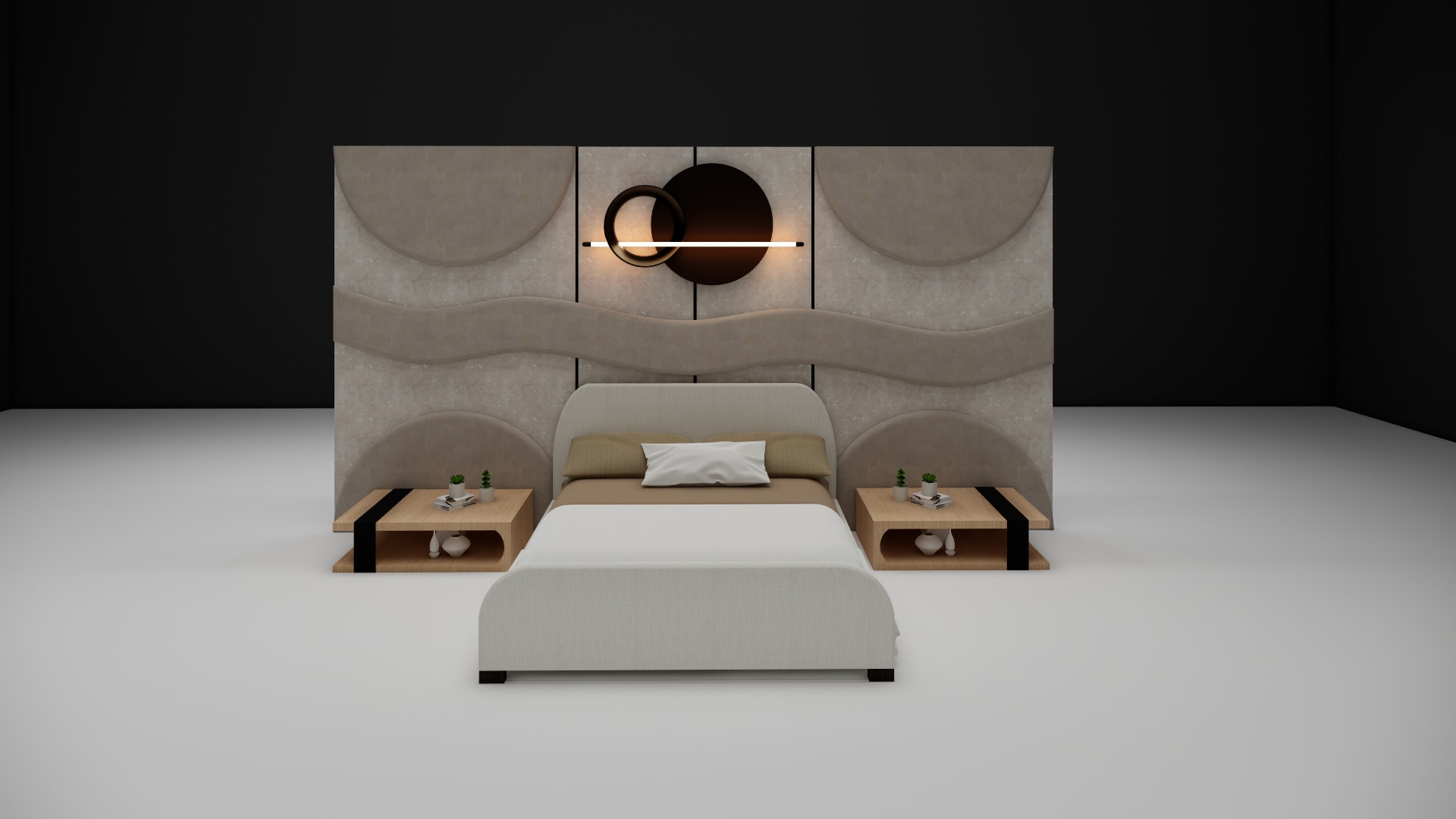 limestone back panel with bed