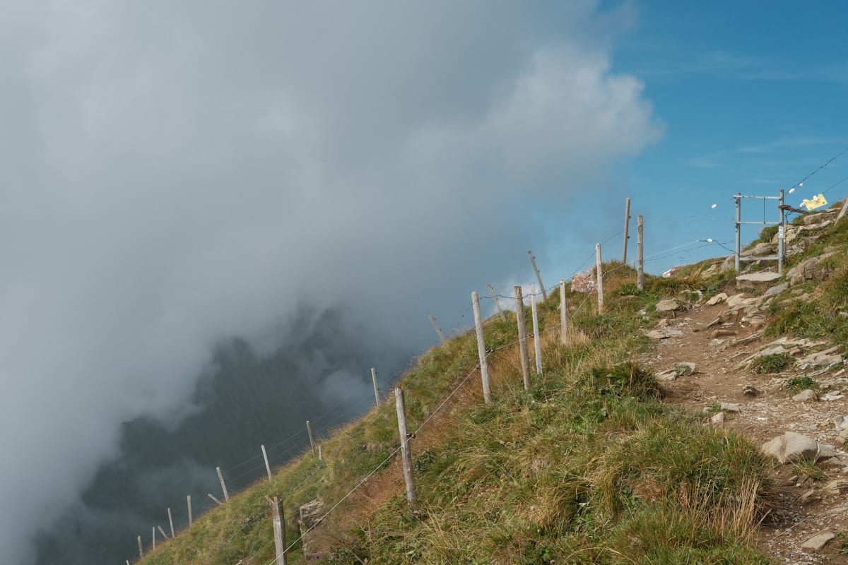 A view back at the Niesen Kulm restaurant.