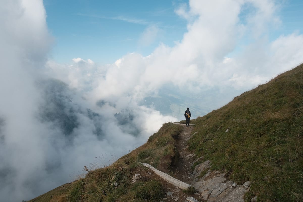 Clouds are kept at bay by the mountains.