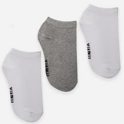 3 pairs of short socks white & grey
