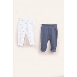 2-Pack Baby Pants – Navy & White Print
