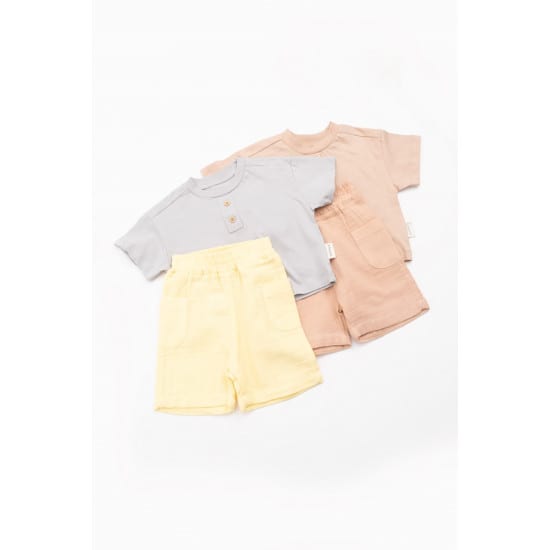 Peach Buttoned Baby Set