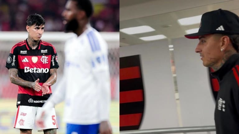 Arranhões no rosto de Pulgar marcam vitória do Flamengo na Libertadores