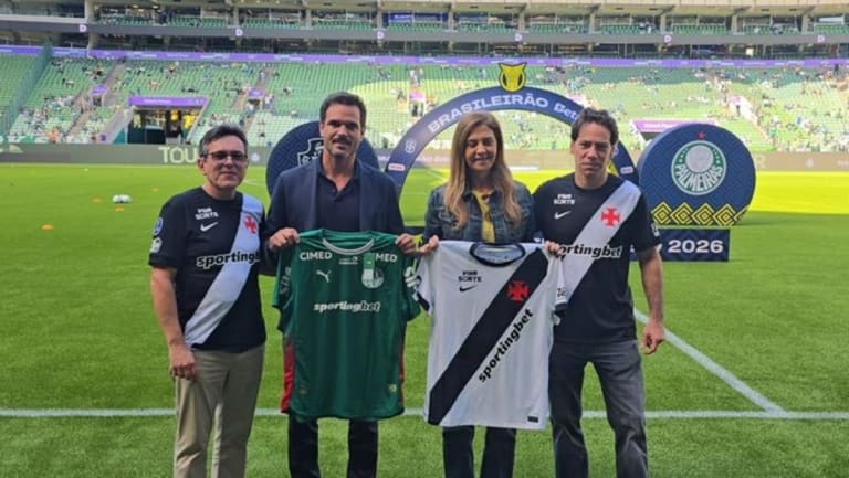 Foto de Leila Pereira com enteado vascaíno no gramado gera polêmica sobre conflito de interesses