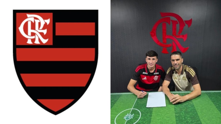 Meia do sub-17 assina primeiro contrato profissional com o Flamengo