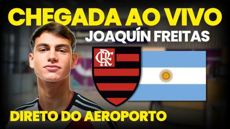 Acompanhe ao vivo a chegada do atacante Joaquin Freitas ao Rio para reforçar Flamengo